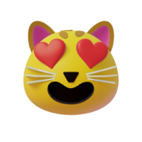 smiling cat with heart-eyes