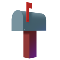 closed mailbox with raised flag