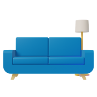 couch and lamp