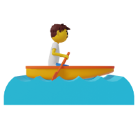 man rowing boat