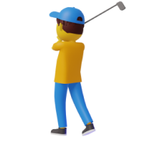 person golfing