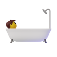 person taking bath