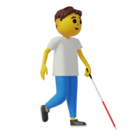 person with white cane